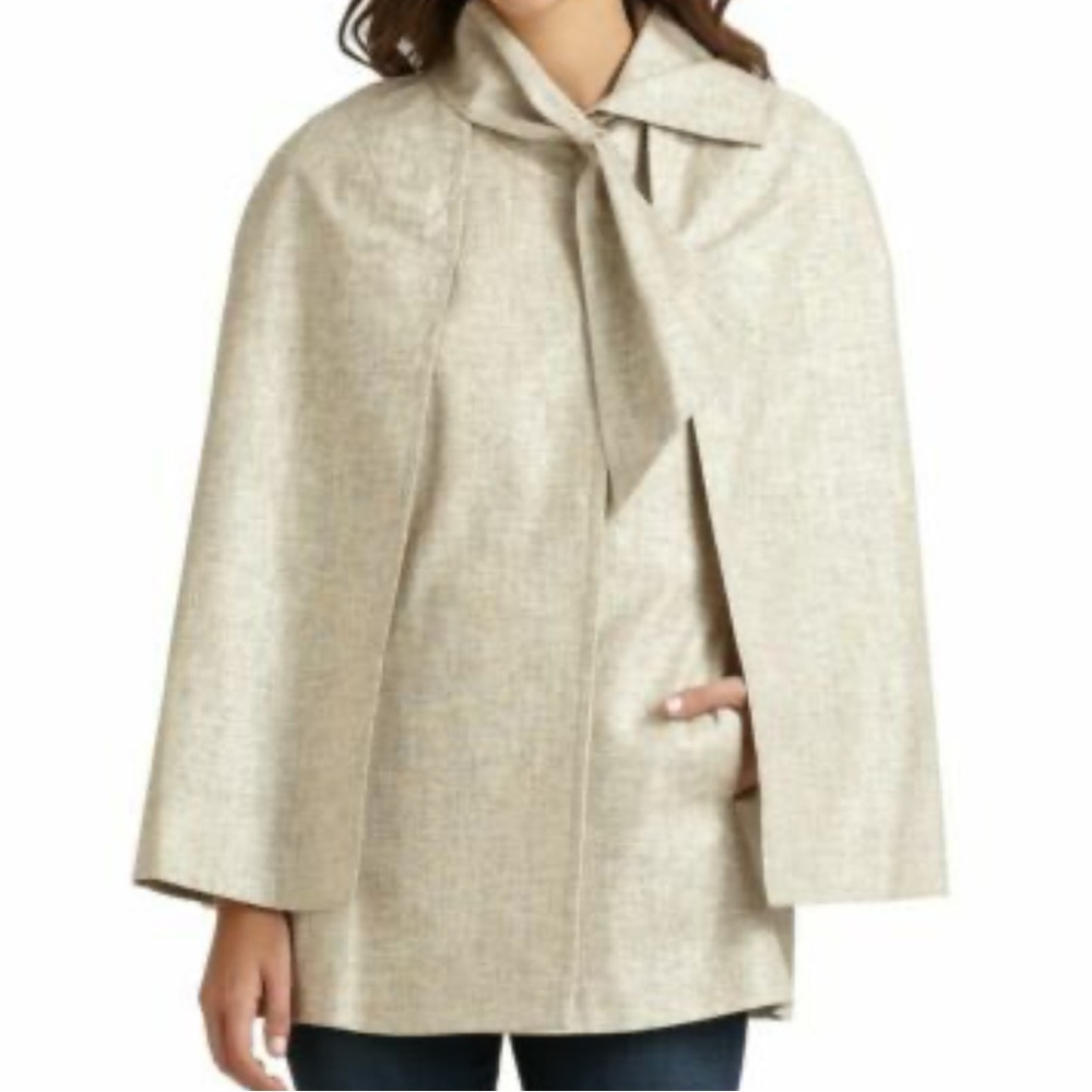 Tahari Womens‎ Linen Blend Draped Cape JacketSmall S